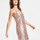 Bar III Women's V Neck Mini Slip Dress Pink Size Medium