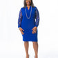 Kasper Women's Lace Knee Sheath Dress Blue Size X-Large