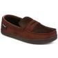 Isotoner Men's Houndstooth Jasper Moccasin Slippers Brown Size 9.5