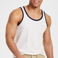 Sun + Stone Men's Dyan Sleeveless Contrast Trim Tank White Size Large