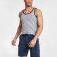 Sun + Stone Men's Dyan Sleeveless Contrast Trim Tank Gray  Size Medium
