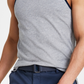 Sun + Stone Men's Dyan Sleeveless Contrast Trim Tank Gray Size Large