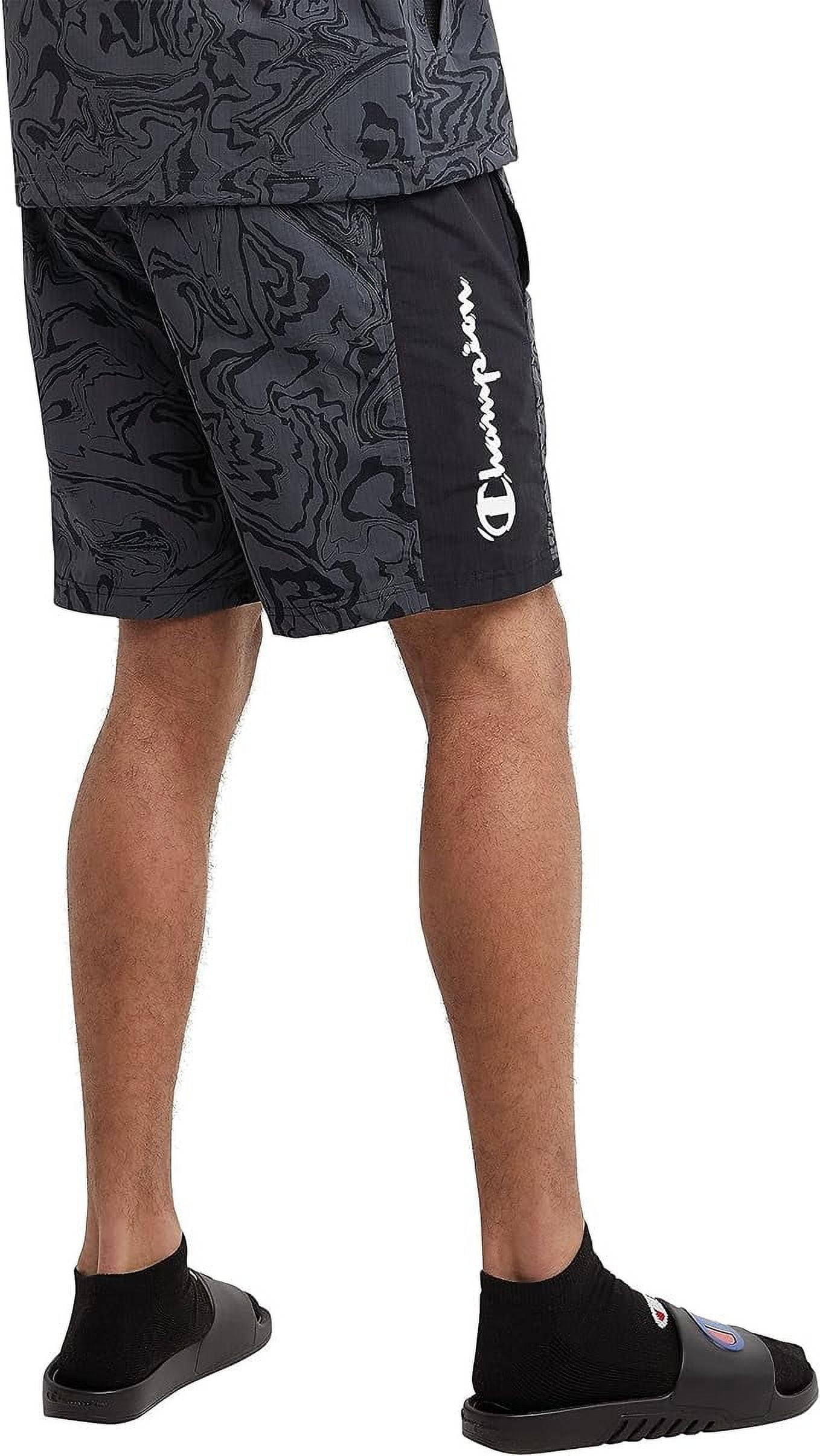 Champion Men's Printed Hybrid Water Resistant 7 Shorts Black Size X-Large