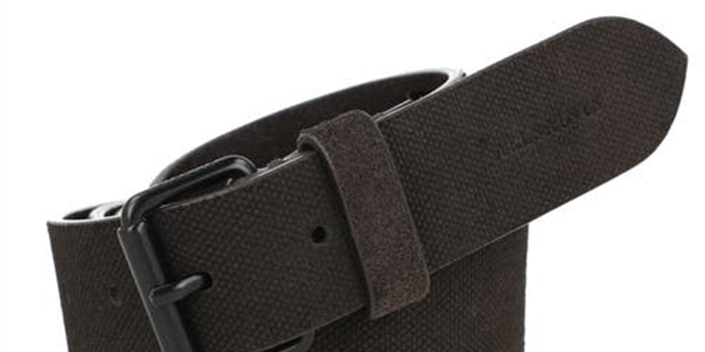 AllSaints Men's Wash Logo Belt Gray Size 36
