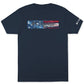 Columbia Men's Americana Logo Print T Shirt Blue Size Small
