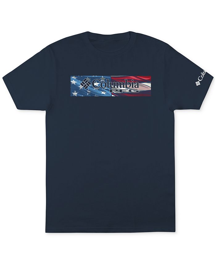 Columbia Men's Americana Logo Print T Shirt Blue Size Small