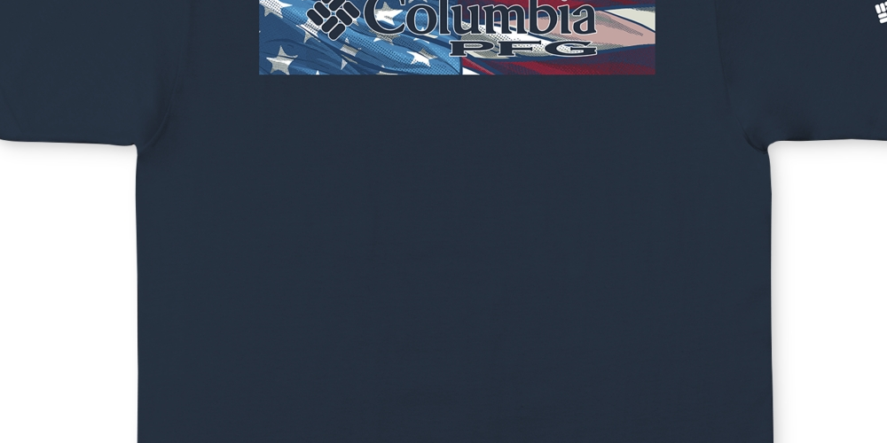 Columbia Men's Americana Logo Print T Shirt Blue Size Small