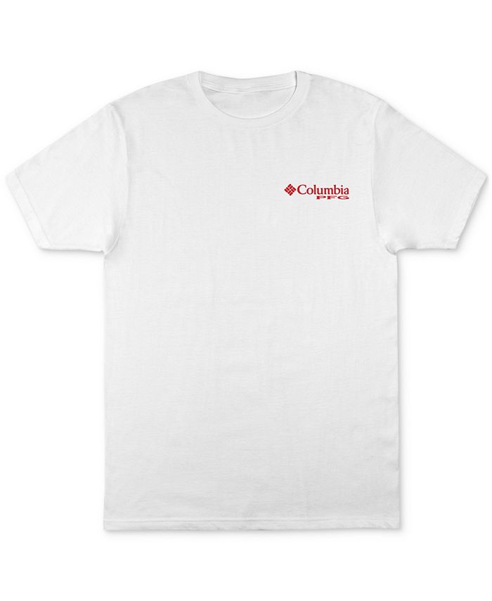 Columbia Men's Pfg Classic Fit Sailfish Logo Graphic T Shirt White Size XX-Large