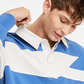 Sun + Stone Men's Robert Striped Rugby Shirt Blue Size Small