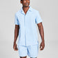 And Now This Men's Classic Fit Button Down Camp Shirt Blue Size X-Large
