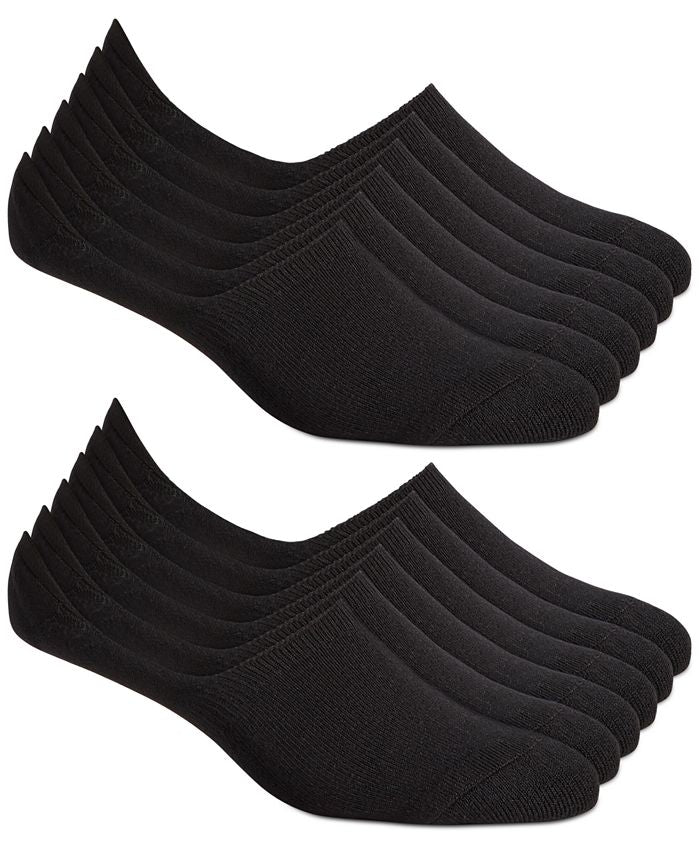 Club Room Men's No Show 12 pack Socks Black Size 10-13