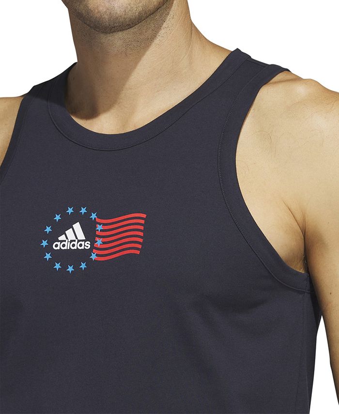 adidas Men's American Flag Tank Blue Size Large