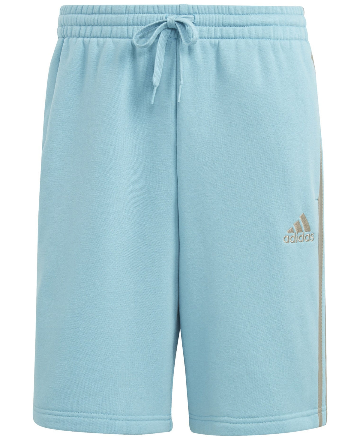adidas Men's 3 Stripes 10 Fleece Shorts Blue Size Small
