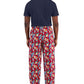 Club Room Men's Solid Top & Tropical Pants 2 Pc Pajama Set Red Size XX-Large