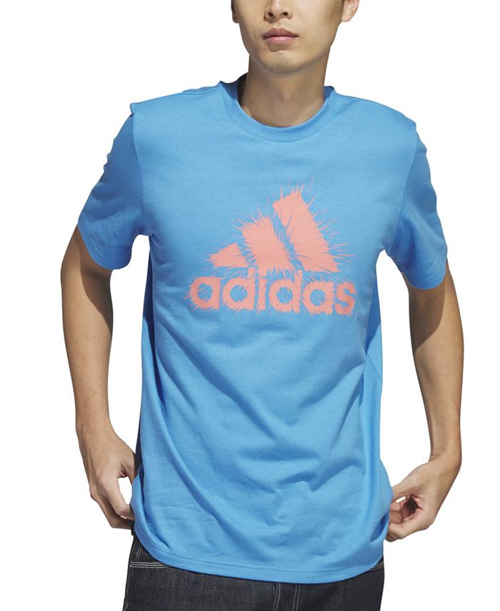 adidas Men's Short Sleeve Logo Graphic T Shirt Blue Size Small