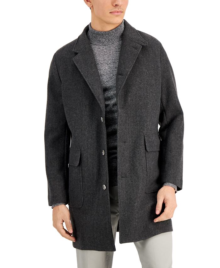 Alfani Men's Knit Topcoat Gray Size Large