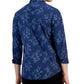 Alfani Men's Dotted Floral Print Button Front Long Sleeve Shirt Blue Size X-Large