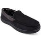 Haggar Men's Microsuede Fleece Lined Venetian Slippers Black Size Large