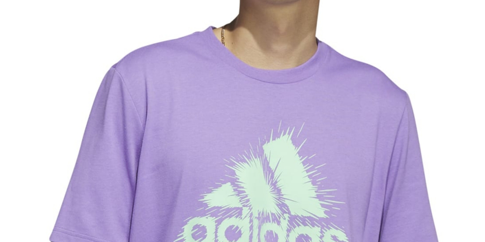 adidas Men's Short Sleeve Logo Graphic T Shirt Purple Size X-Large