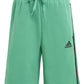 adidas Men's 3 Stripes 10 Fleece Shorts Green Size Small