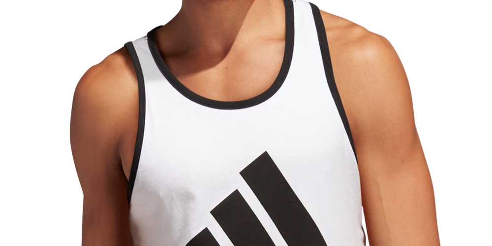 adidas Men's Badge Of Sport Logo Graphic Tank White Size Medium