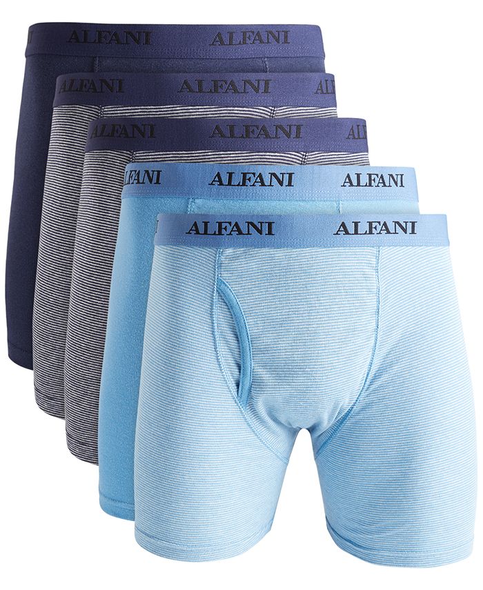 Alfani Men's 5 Pk Moisture Wicking Boxer Briefs Blue Size Small