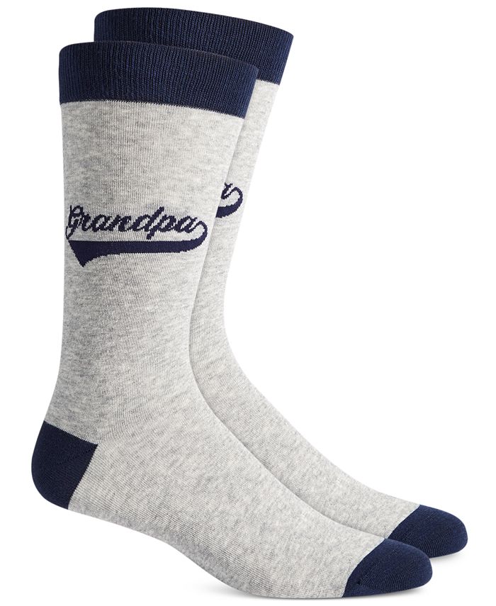 Club Room Men's Grandpa Crew Socks Gray Size 10-13