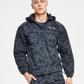 Champion Men's Standard Fit Logo Print Water Resistant Ripstop Anorak Black Size Large