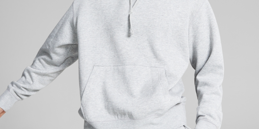 And Now This Men's Fleece Hoodie with Kangaroo Pockets Gray Size Large