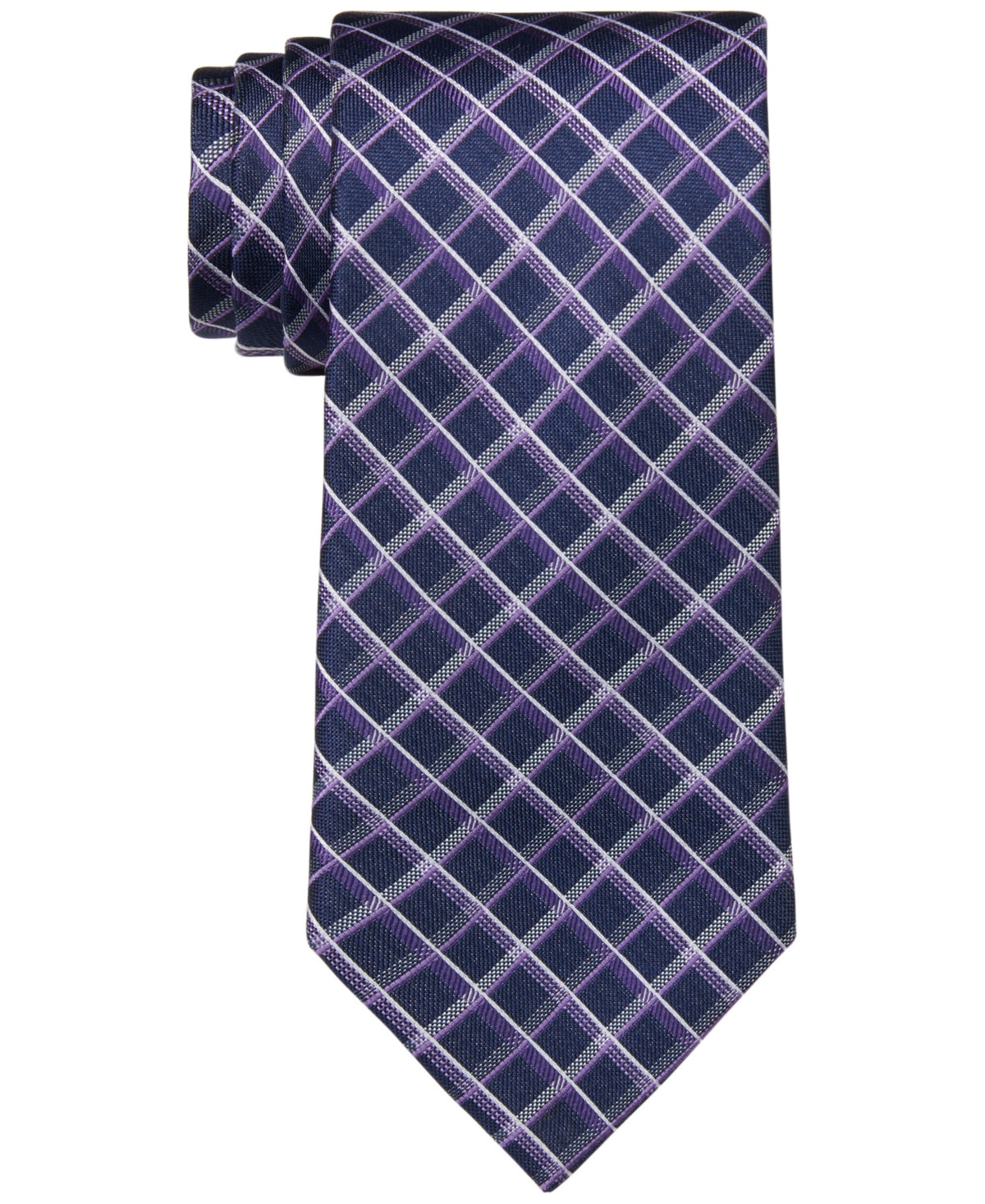 Michael Kors Men's Check Tie Purple Size Regular
