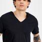 INC Mens Hooded V-Neck T-Shirt Black Size M