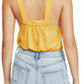 We The Free Womens Good For You Slub Solid Tank Top Yellow Size S