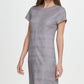 DKNY Women's Short Sleeve Menswear Print Shift Dress Gray Size 6