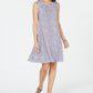 Style & Co Printed Sleeveless Swing Dress Blue Size XS
