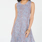 Style & Co Printed Sleeveless Swing Dress Blue Size XS
