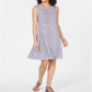 Style & Co Printed Sleeveless Swing Dress Blue Size XS