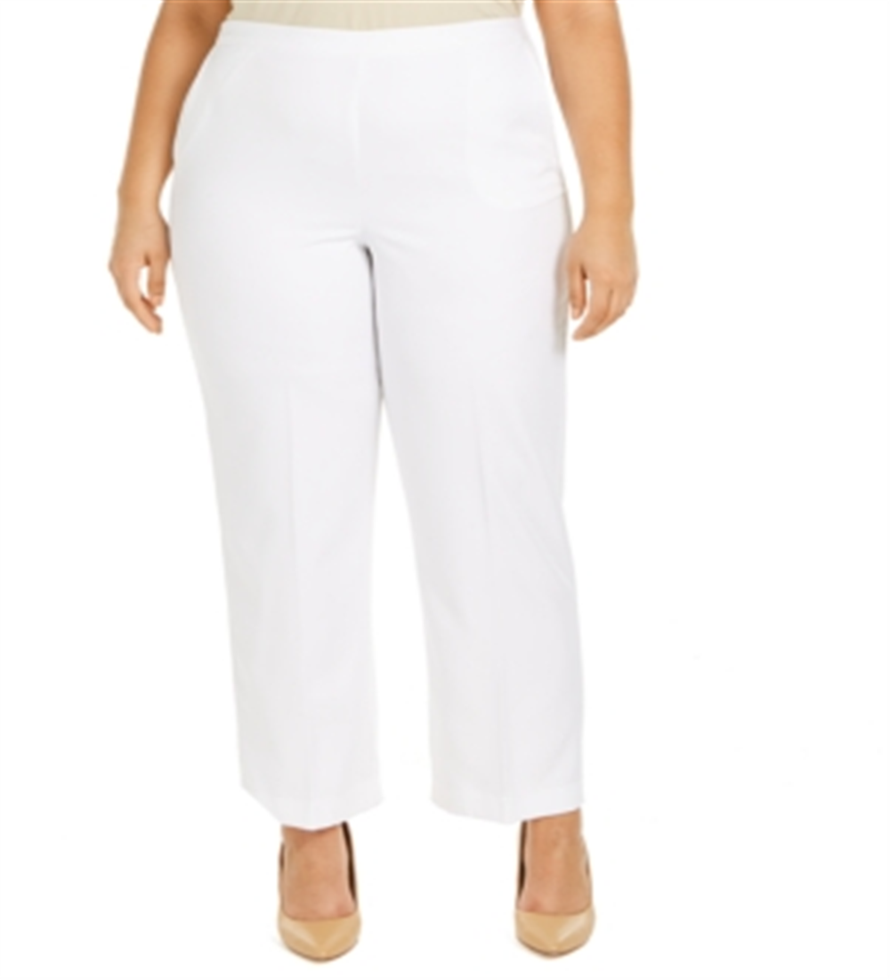 Alfred Dunner Women's Ship Shape Pants White Size 20W