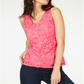 Thalia Sodi Lace Zipper-Front Top Pink Size XS