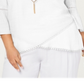 Jm Collection Plus Size Crossover-Hem Necklace Top White Size 1X