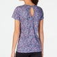 ID Ideology Women's Keyhole Back Space Dyed Top Purple Size Medium