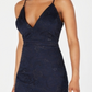 Emerald Sundae Juniors Spaghetti Strap V Neck Mini Evening Dress Blue Size XS