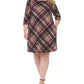 Jessica Howard Women's Casual Knee Shift Dress Beige Size 1X