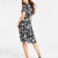 Bar Iii Women's Floral-Print Cutout Dress Black Size XL