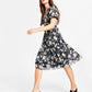 Bar Iii Women's Floral-Print Cutout Dress Black Size XL
