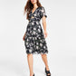 Bar Iii Women's Floral-Print Cutout Dress Black Size XL