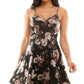 B Darlin Junior's Metallic Floral-Print A Line Dress Black Size 10