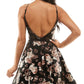 B Darlin Junior's Metallic Floral-Print A Line Dress Black Size 10
