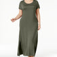 Style & Co Women's T-Shirt Maxi Dress Green Size 1X
