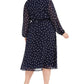 Alfani Women's Printed Belted Shirtdress Blue Size 22W