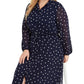 Alfani Women's Printed Belted Shirtdress Blue Size 22W